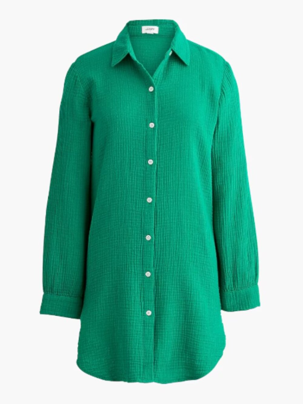 J.Crew Factory Green Button Down Gauze Tunic Cover-up Green Size Med NWT